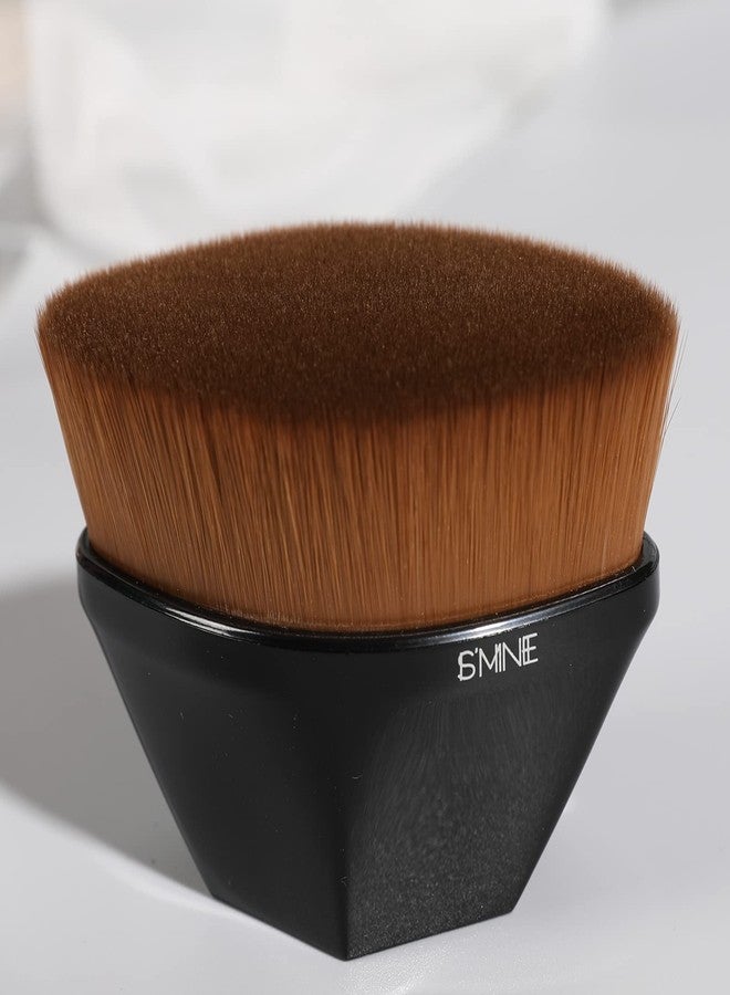 IS'MINE ISMINE Foundation Makeup Brush Flat Top Kabuki Hexagon Face Blush Liquid Powder Foundation Brush for Blending Liquid, Cream or Flawless Powder Cosmetics with Bonus Protective Case (Black) - Image 4